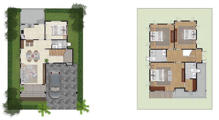 ภาพแบบบ้าน-บ้านเดี่ยว 2 ชั้น