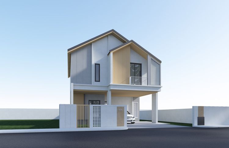 ภาพแบบบ้าน-บ้าน 2 ชั้น สไตล์นอร์ดิก