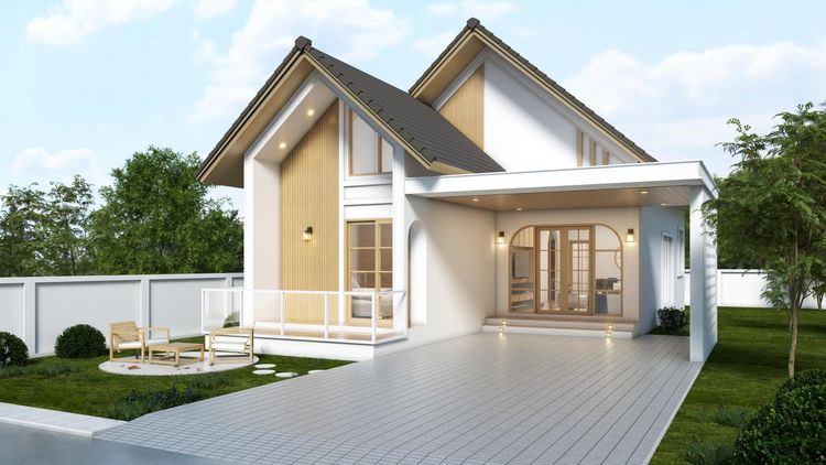 ภาพแบบบ้าน-บ้านเดี่ยวสไตล์คอนเทมโพราลี่