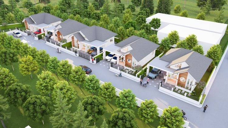 ภาพแบบบ้าน-บ้านเดี่ยวหลังใหญ่ สไตล์มินิมอลปั้นหยา