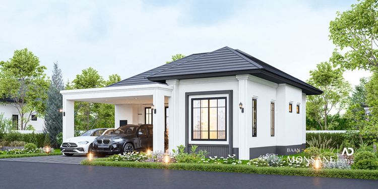 ภาพแบบบ้าน-บ้านเดี่ยวสไตล์โมเดิร์นคลาสสิค