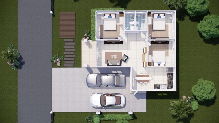 ภาพแบบบ้าน-โครงการลดาวัลย์ บ้านจัดสรรชั้นเดียว ขอนแก่น