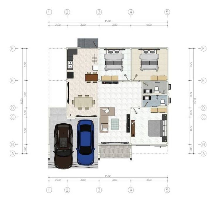 ภาพแบบบ้าน-โคฟูกุ - แบบบ้านสไตล์มินิมอลมูจิ บ้านญี่ปุ่น