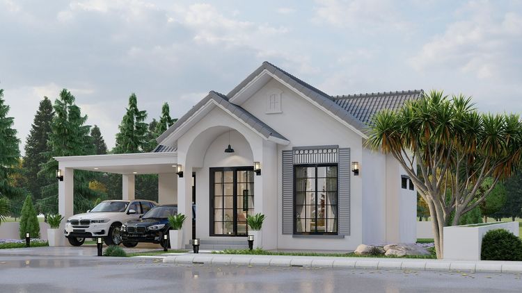 ภาพแบบบ้าน-แบบบ้านสไตล์โมเดิร์นอิงลิชคอจเทจ