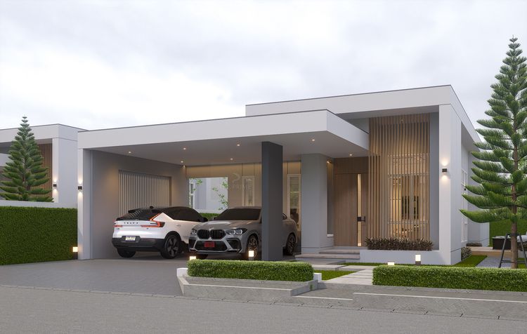 ภาพแบบบ้าน-บ้านเดี่ยวสไตล์โมเดิร์น