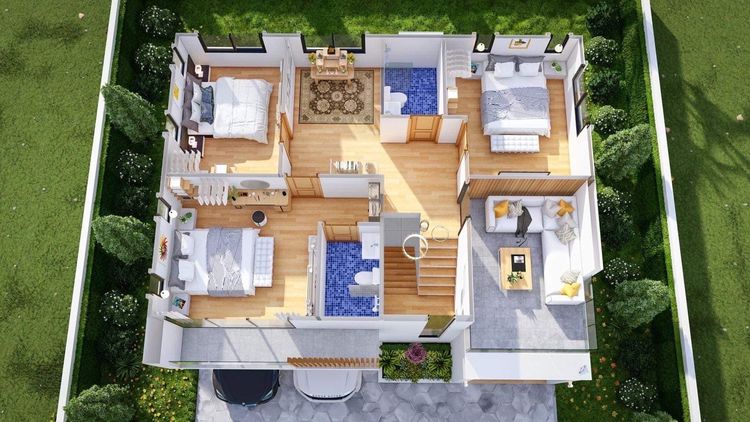 ภาพแบบบ้าน-บ้านเดี่ยวสองชั้น