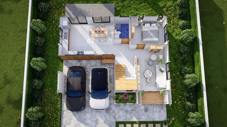 ภาพแบบบ้าน-บ้านเดี่ยวสองชั้น