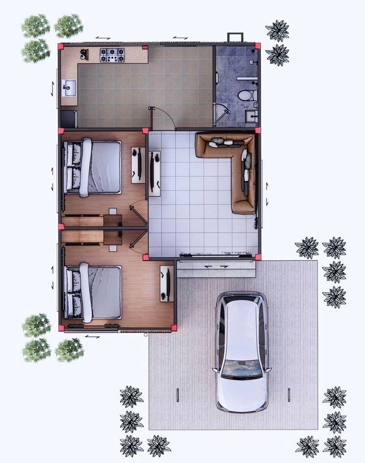 ภาพแบบบ้าน-บ้านเดี่ยว ชั้นเดียว