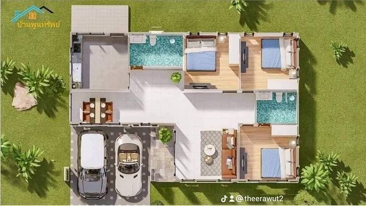 ภาพแบบบ้าน-บ้านเดี่ยว ชั้นเดียว