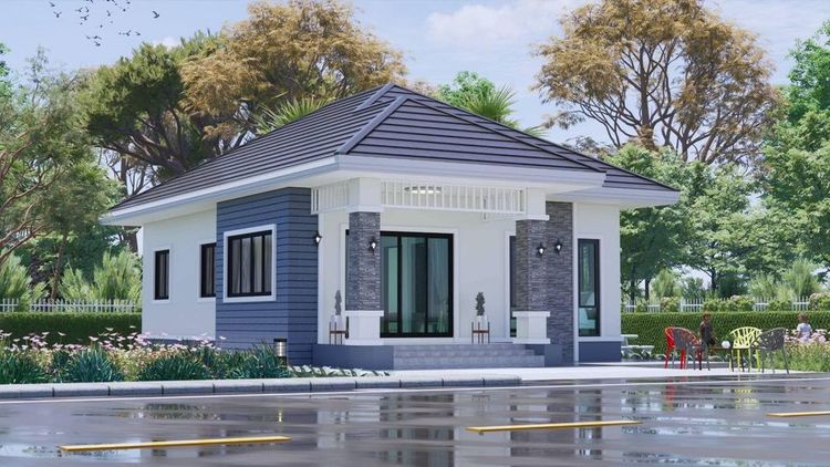 ภาพแบบบ้าน-บ้านเดี่ยว ชั้นเดียว