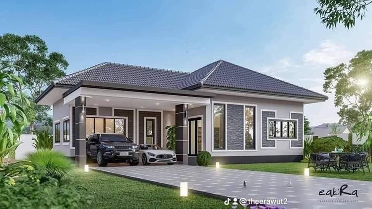 ภาพแบบบ้าน-บ้านเดี่ยว ชั้นเดียว