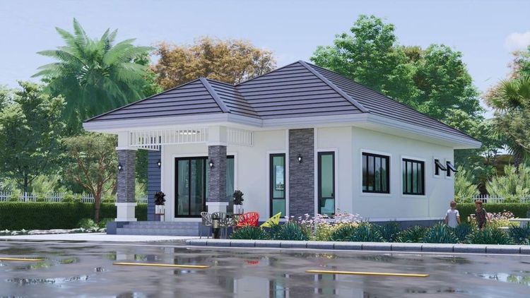 ภาพแบบบ้าน-บ้านเดี่ยว ชั้นเดียว