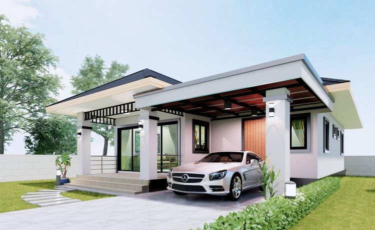 ภาพแบบบ้าน-บ้านชั้นเดียว