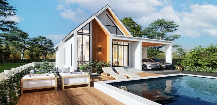 ภาพแบบบ้าน-บ้านเดี่ยวชั้นเดียว