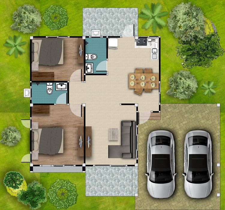 ภาพแบบบ้าน-บ้านเดี่ยวชั้นเดียว