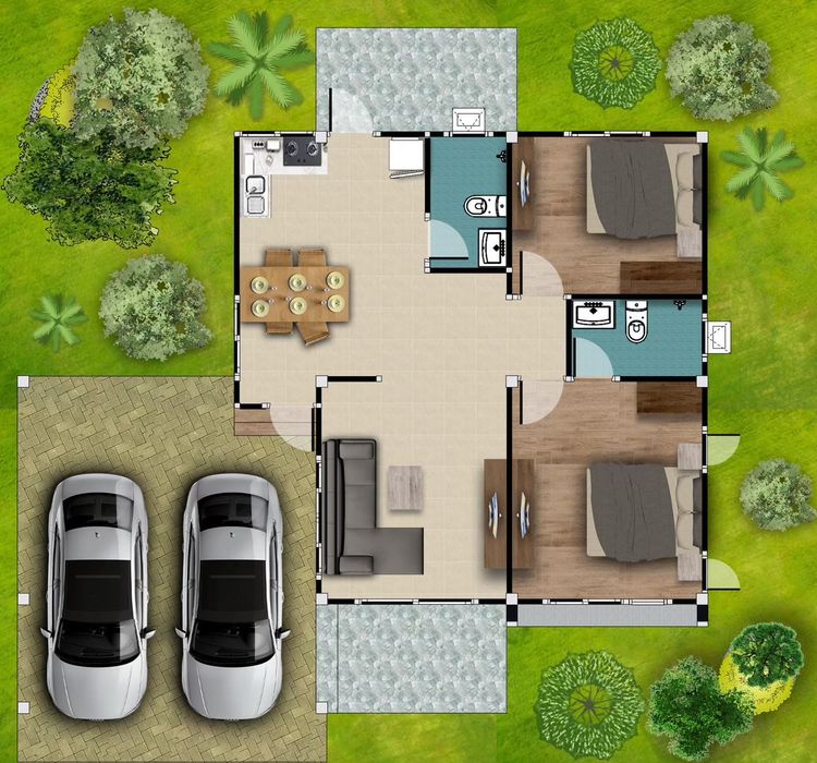 ภาพแบบบ้าน-บ้านเดี่ยวชั้นเดียว