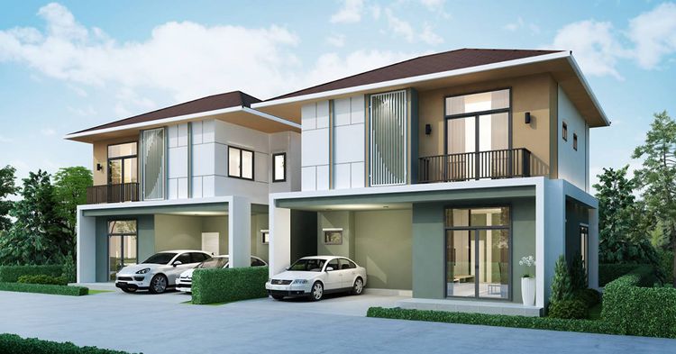 ภาพแบบบ้าน-TWIN HOME ผนังแยกอิสระ สไตล์บ้านเดี่ยว