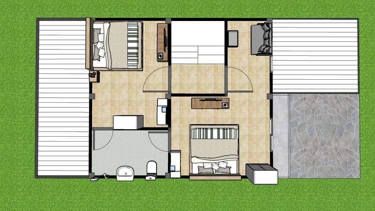 ภาพแบบบ้าน-โฮมออฟฟิศ 2 ชั้น