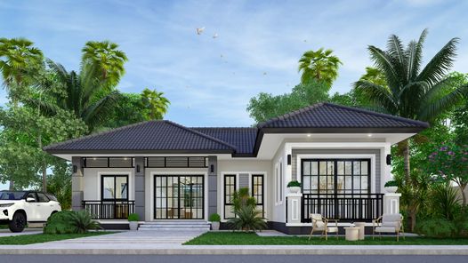 แบบบ้านสไตล์อิงลิช คอตเทจ  คอนเทมโพรารี่ SieMCUdH