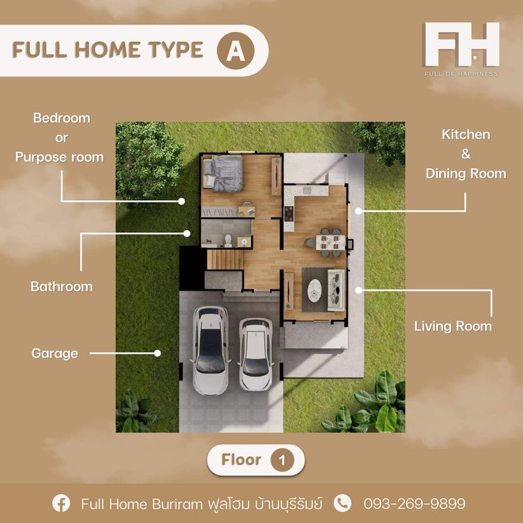 ภาพแบบบ้าน-แปลนเอ Type A