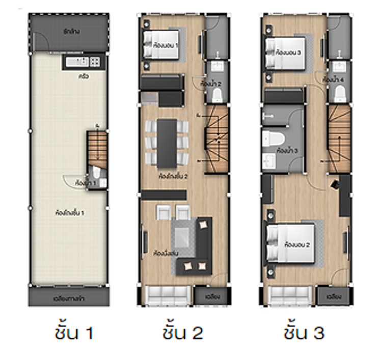 ภาพแบบบ้าน-โฮมออฟฟิศ 3 ชั้น