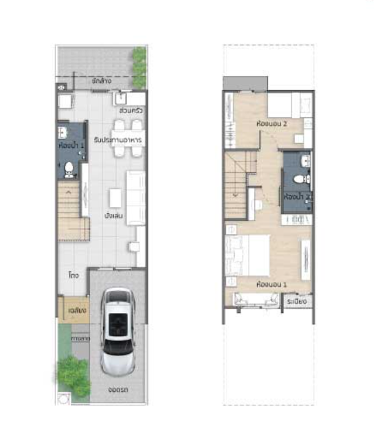 ภาพแบบบ้าน-ทาวน์โฮม 2 ชั้น