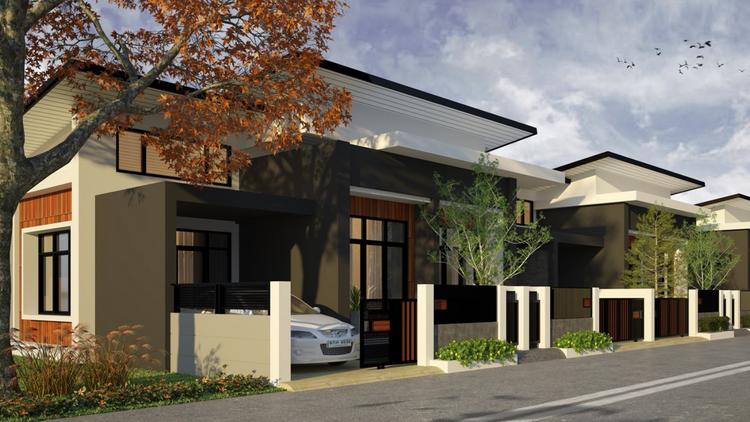 ภาพแบบบ้าน-ทาวน์โฮมชั้นเดียว 2 ห้องนอน 1 ห้องน้ำ